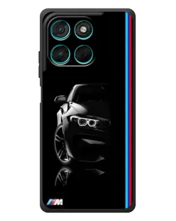 Чехол для Motorola Moto G77 с картинкой «Силуэт BMW в темноте»