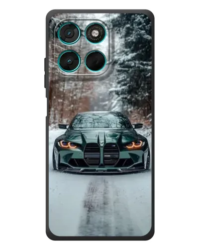 Чехол для Motorola Moto G77 с картинкой «BMW в зимнем лесу» Чехол для Motorola Moto G77 с картинкой «BMW в зимнем лесу»