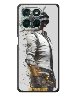 Чехол для Motorola Moto G77 с картинкой «PUBG — боец в пыли»