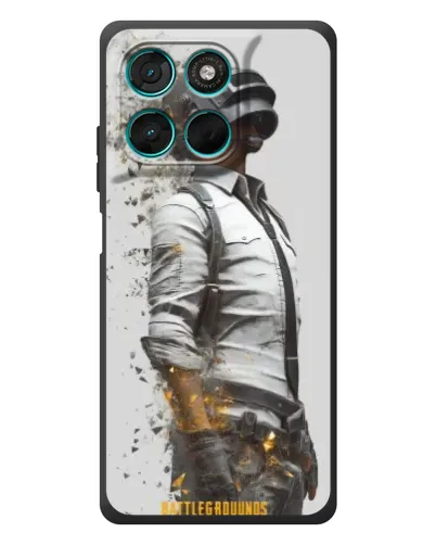 Чехол для Motorola Moto G77 с картинкой «PUBG — боец в пыли»