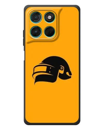 Чехол для Motorola Moto G77 с картинкой «PUBG — золотой шлем»