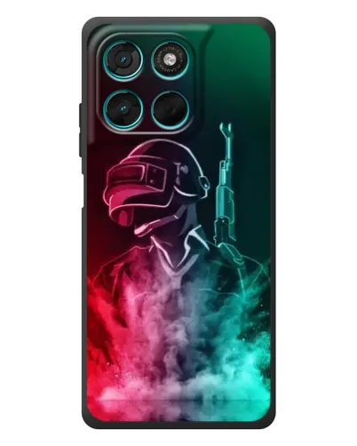 Чехол для Motorola Moto G77 с картинкой «PUBG — огненный воин»