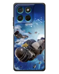 Чехол для Motorola Moto G77 с картинкой «Десант PUBG — прыжок»