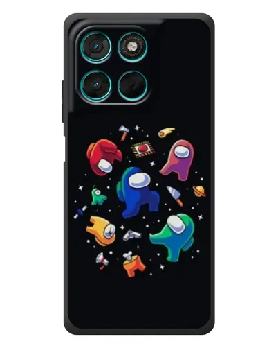 Чехол для Motorola Moto G77 с картинкой «Among Us космос»