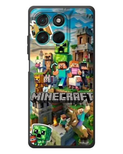 Чехол для Motorola Moto G77 с картинкой «Замок Minecraft»