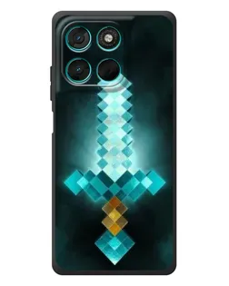 Чехол для Motorola Moto G77 с картинкой «Алмазный меч неон»