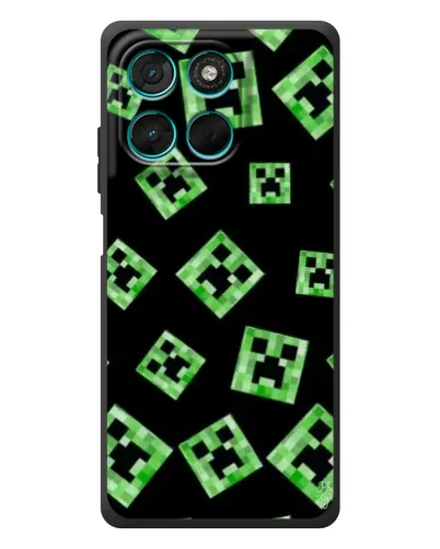 Чехол для Motorola Moto G77 с картинкой «Паттерн с криперами»
