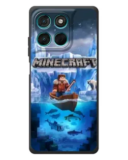 Чехол для Motorola Moto G77 с картинкой «Minecraft ледяной мир»