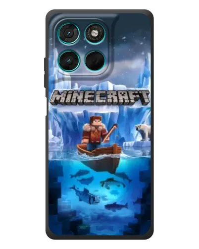 Чехол для Motorola Moto G77 с картинкой «Minecraft ледяной мир»