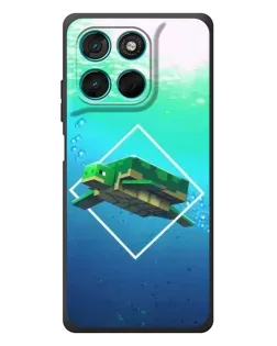 Чехол для Motorola Moto G77 с картинкой «Черепаха Minecraft»