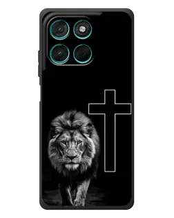 Чехол для Motorola Moto G77 с картинкой «Лев и Крест»