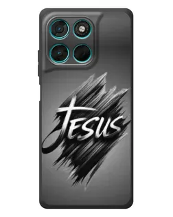 Чехол для Motorola Moto G77 с картинкой «Надпись Jesus Graffiti»