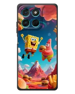 Чехол для Motorola Moto G77 с картинкой «Космический фастфуд»