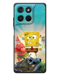 Чехол для Motorola Moto G77 с картинкой «Спанч Боб победитель»