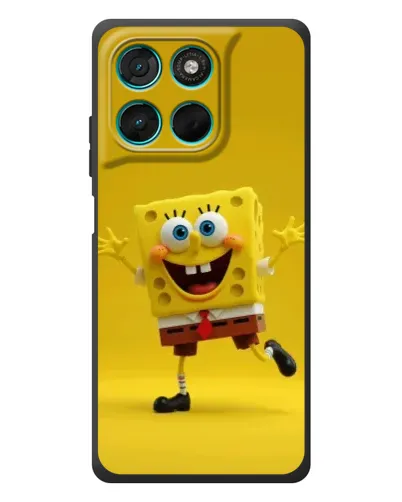 Чехол для Motorola Moto G77 с картинкой «Позитивный Губка Боб» Чехол для Motorola Moto G77 с картинкой «Позитивный Губка Боб»