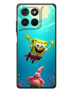 Чехол для Motorola Moto G77 с картинкой «Спанч Боб под водой»