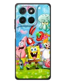 Чехол для Motorola Moto G77 с картинкой «Губка Боб и друзья»