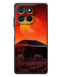 Чехол для Motorola Moto G77 с картинкой «Cybertruck на Марсе»
