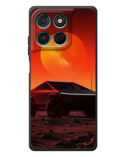 Чехол для Motorola Moto G77 с картинкой «Cybertruck на Марсе»