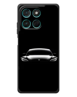 Чехол для Motorola Moto G77 с картинкой «Фары Tesla Night»