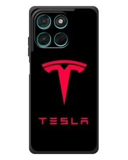 Чехол для Motorola Moto G77 с картинкой «Tesla Red Logo»