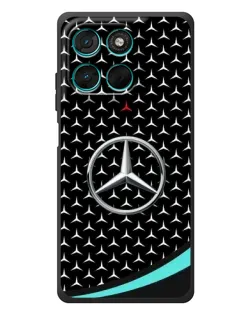 Чехол для Motorola Moto G77 с картинкой «Mercedes — бирюзовый акцент»