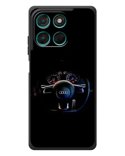 Чехол для Motorola Moto G77 с картинкой «Салон Audi — руль»