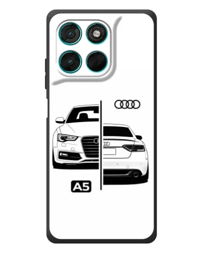 Чехол для Motorola Moto G77 с картинкой «Audi — контрастный дизайн»
