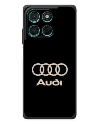 Чехол для Motorola Moto G77 с картинкой «Audi — золотой логотип»
