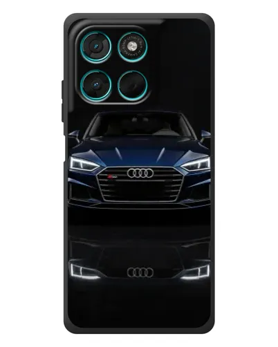 Чехол для Motorola Moto G77 с картинкой «Audi — ночное отражение»