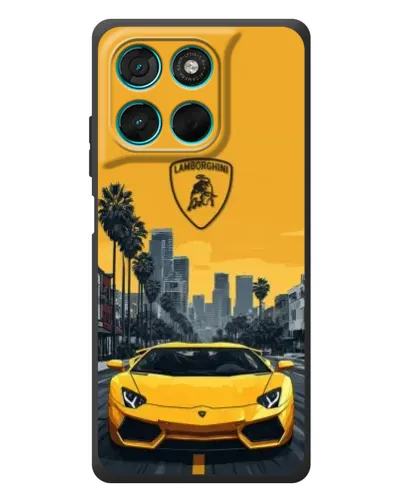 Чехол для Motorola Moto G77 с картинкой «Желтый Lamborghini город» Чехол для Motorola Moto G77 с картинкой «Желтый Lamborghini город»