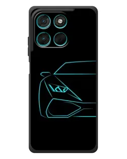 Чехол для Motorola Moto G77 с картинкой «Голубой силуэт Lamborghini» Чехол для Motorola Moto G77 с картинкой «Голубой силуэт Lamborghini»