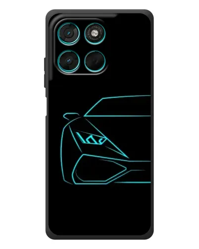 Чехол для Motorola Moto G77 с картинкой «Голубой силуэт Lamborghini» Чехол для Motorola Moto G77 с картинкой «Голубой силуэт Lamborghini»