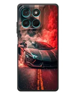 Чехол для Motorola Moto G77 с картинкой «Lamborghini красный дым» Чехол для Motorola Moto G77 с картинкой «Lamborghini красный дым»