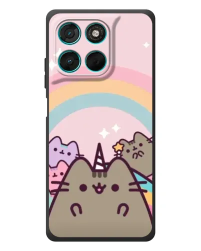 Чехол для Motorola Moto G77 с картинкой «Единорог Pusheen»