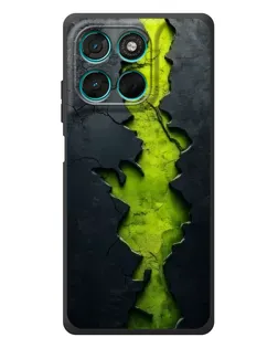 Чехол для Motorola Moto G77 с картинкой «Салатовый разлом скалы»