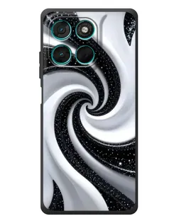 Чехол для Motorola Moto G77 с картинкой «Черно-белая спираль»