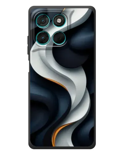 Чехол для Motorola Moto G77 с картинкой «Объемные черно-белые ленты» Чехол для Motorola Moto G77 с картинкой «Объемные черно-белые ленты»