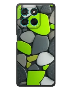 Чехол для Motorola Moto G77 с картинкой «Яркая неоновая галька»