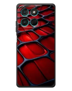 Чехол для Motorola Moto G77 с картинкой «Красная глянцевая сетка»