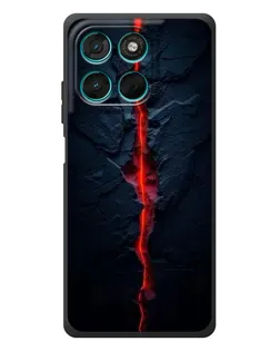 Чехол для Motorola Moto G77 с картинкой «Kрасная лавовая трещина»