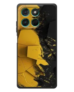 Чехол для Motorola Moto G77 с картинкой «Золотые осколки геометрии»