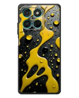 Чехол для Motorola Moto G77 с картинкой «Жидкое желтое золото»