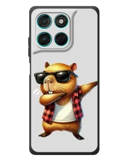 Чехол для Motorola Moto G77 с картинкой «Капибара рэпер даб»