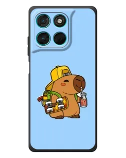 Чехол для Motorola Moto G77 с картинкой «Капибара на скейте»