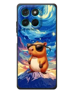 Чехол для Motorola Moto G77 с картинкой «Капибара Ван Гога»