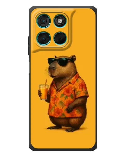 Чехол для Motorola Moto G77 с картинкой «Капибара на отдыхе»