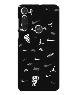 Чохол для Motorola MOTO G8 з картинкою «Nike Black Pattern»