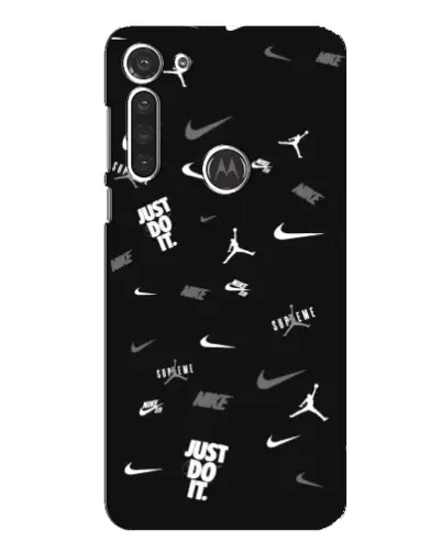 Чохол для Motorola MOTO G8 з картинкою «Nike Black Pattern»