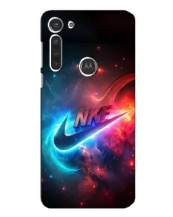 Чехол для Motorola MOTO G8 с картинкой «Огненный логотип Nike»